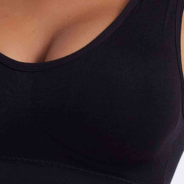 Full Size Wide Strap Sports Bra-