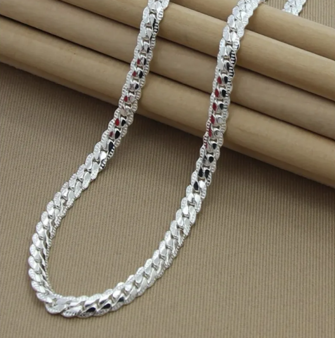 6MM Full Side Silver Plated Necklace