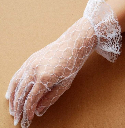 Elegant Multicolor Short Fingered Wedding Gloves