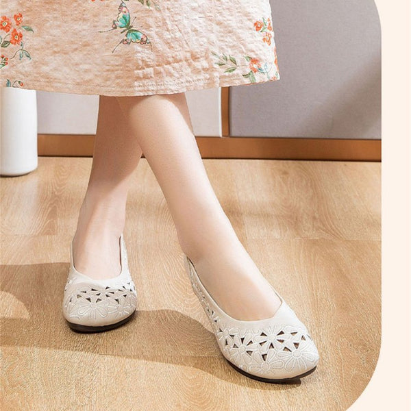 Womens Breathable Flat Non-slip Leather Sandals Soft