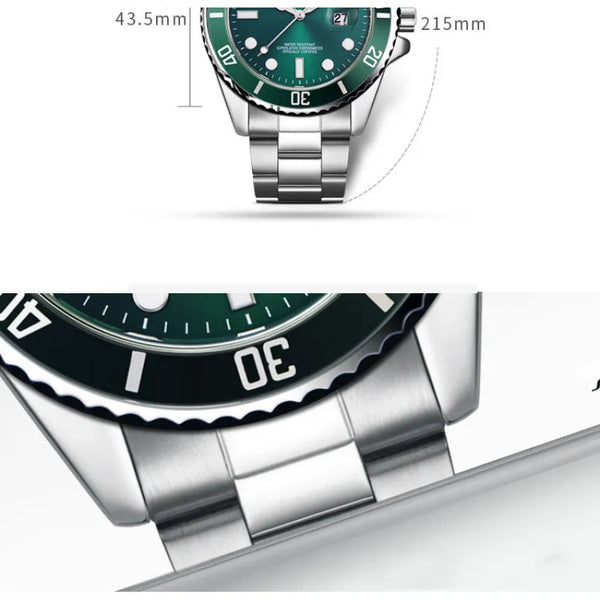 New Men's High-grade Steel Belt Luminous Waterproof Quartz Watch