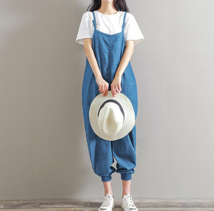 Jumpsuit with Suspender Straps