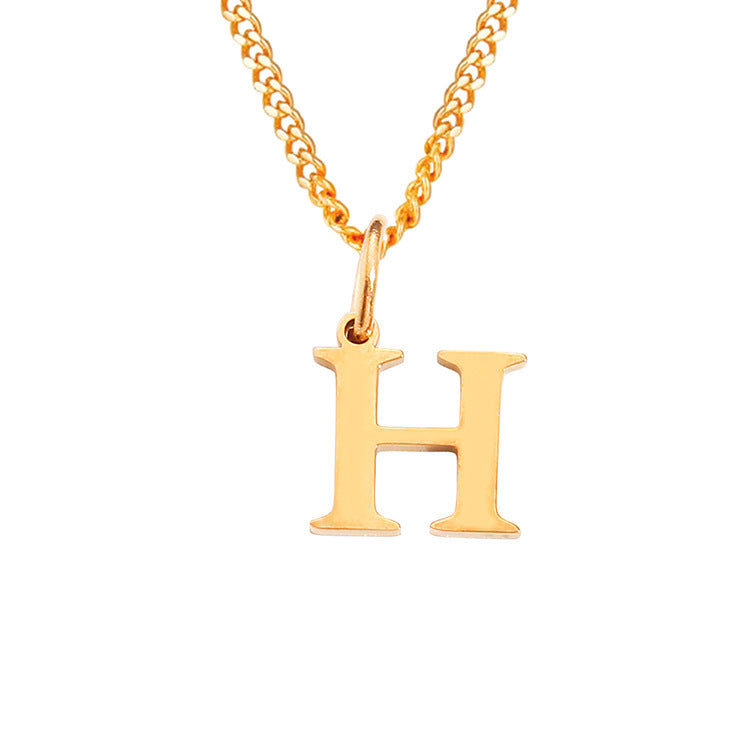 14K Stainless Steel Necklace with 26 Letters