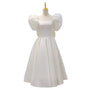 Simple White Satin French Light Wedding Dress