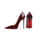  Wine Red Patent Leather 8 Cm