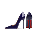  Blue Patent Leather 8 Cm