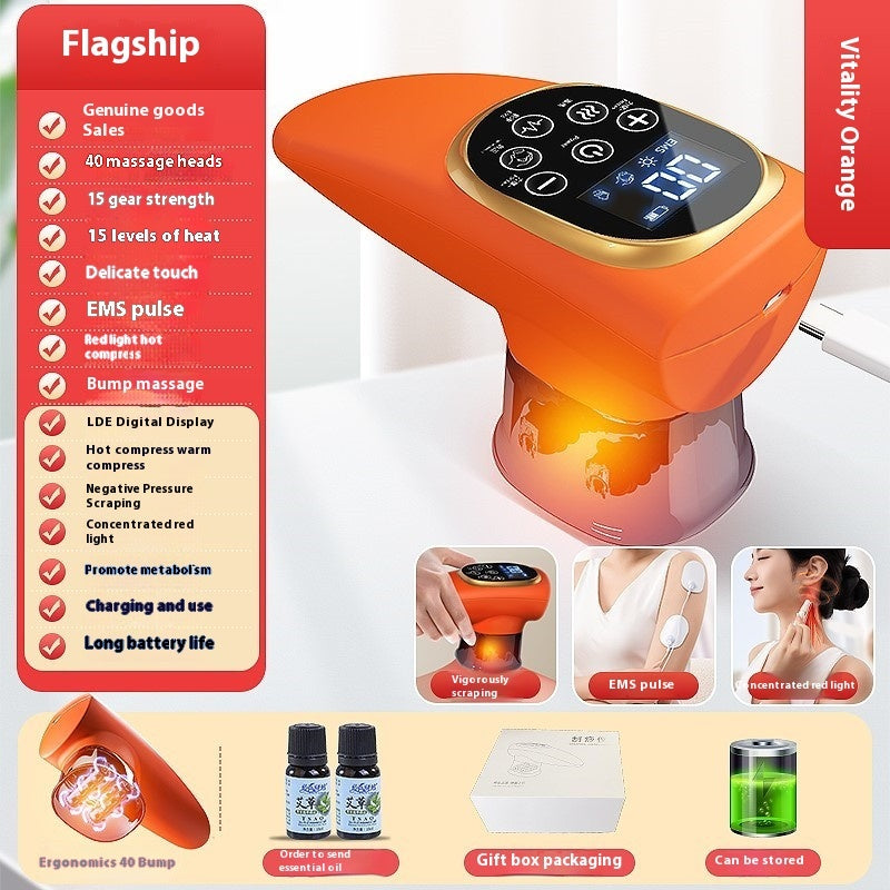 Electric Scraping EMS Micro Current Vacuum Hot Compress Walking Tank Suction Scraping Dredge Negative Pressure Cupping Device