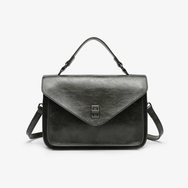 Oil-waxed Leather Vintage New Style Minimalist Fashionable Elegant Womens