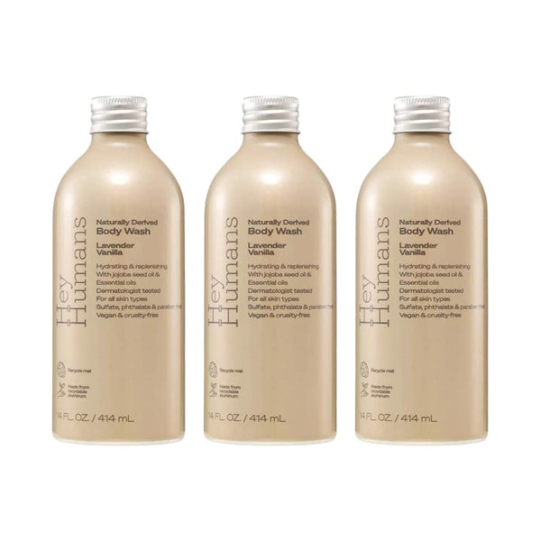 HEY HUMANS Body Wash Lavender Vanilla - 14 fl oz - (Pack of 3)
