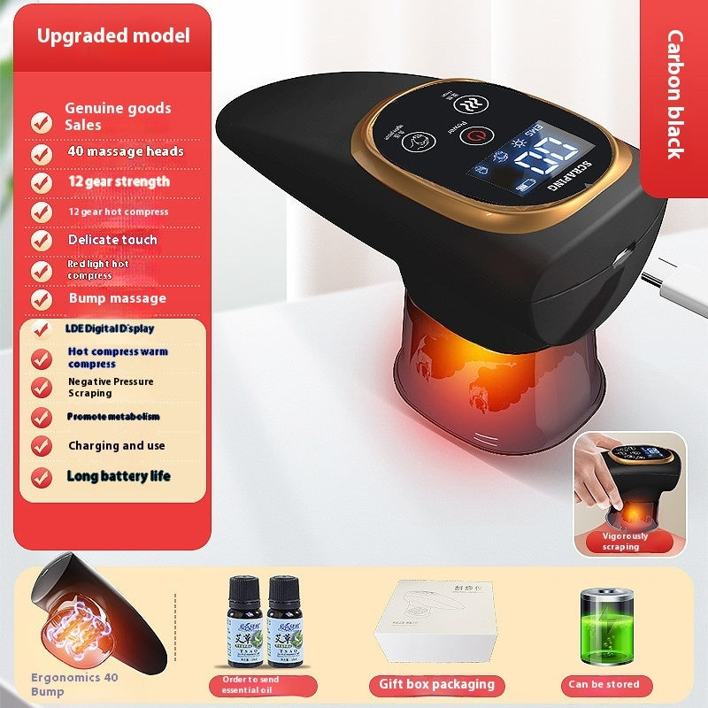 Electric Scraping EMS Micro Current Vacuum Hot Compress Walking Tank Suction Scraping Dredge Negative Pressure Cupping Device