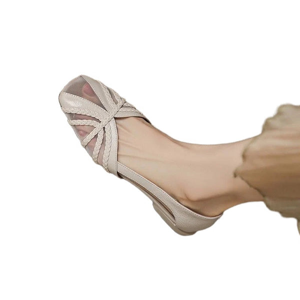 Women's Fashion Mesh Breathable Low-Heel Versatile Sandals