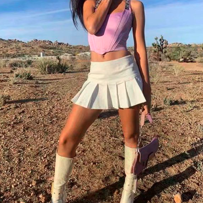 Ladies Mini Pleated Tennis Skirt for Campus Sports