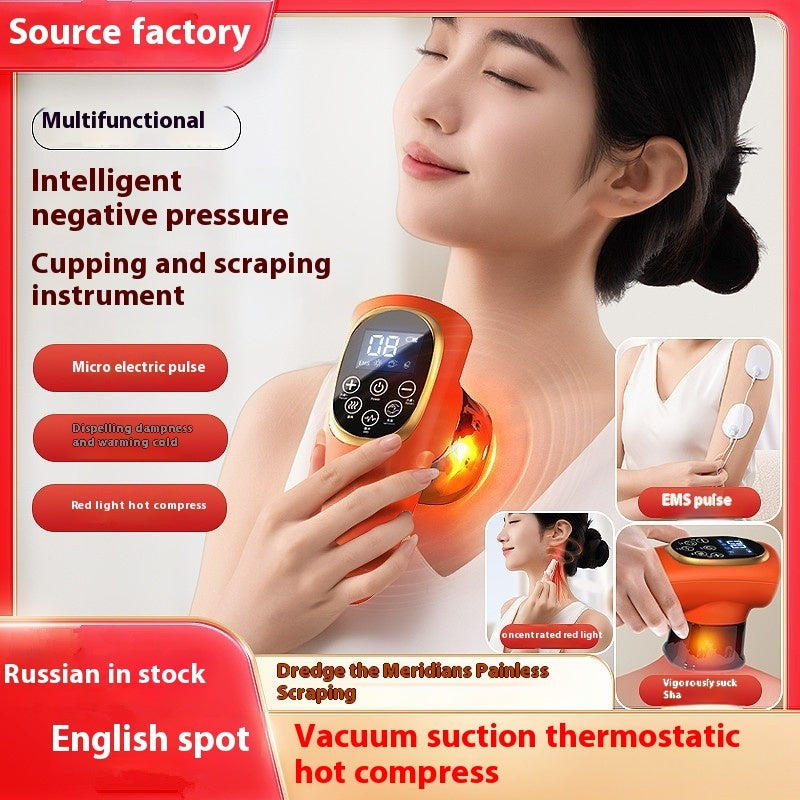 Electric Scraping EMS Micro Current Vacuum Hot Compress Walking Tank Suction Scraping Dredge Negative Pressure Cupping Device