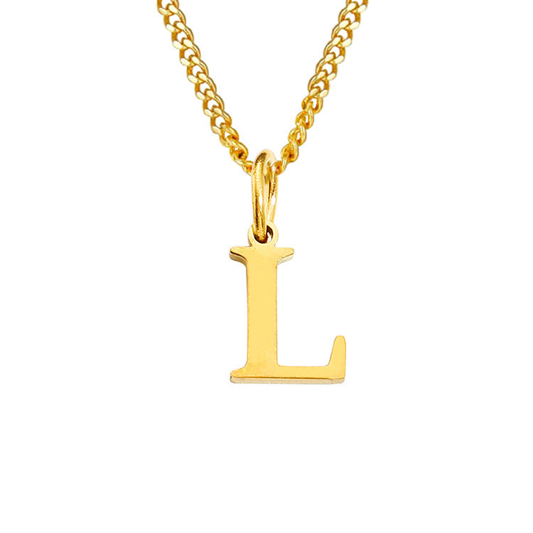 14K Stainless Steel Necklace with 26 Letters