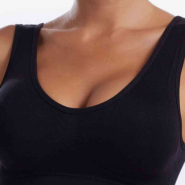 Full Size Wide Strap Sports Bra-