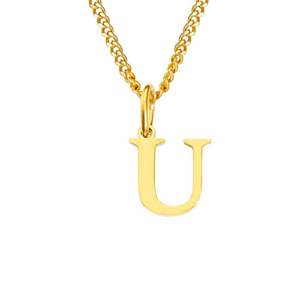 14K Stainless Steel Necklace with 26 Letters